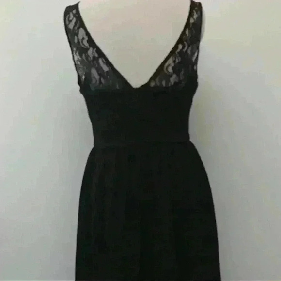Aqua Black Dress with Lace Bodice Size M - Picture 4 of 8